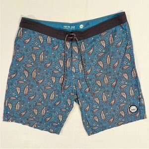 Katin Board Shorts Mens 34 Hybrid Swim Trunk Surf Velcro Fly Southwest Paisley